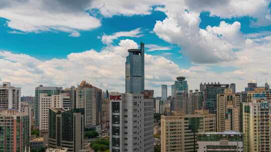 广西南宁帝王大厦蓝天白云云卷云舒都市延时