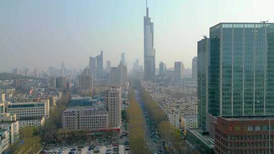 南京市玄武区紫峰大厦城市风景航拍