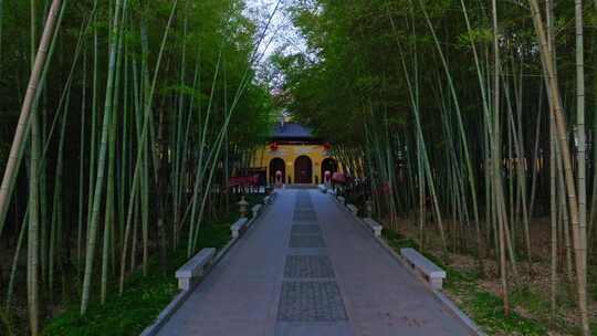 宝华禅寺 山林全景 航拍寺院 墓前寺