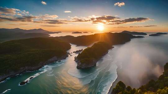 海岸山脉日出全景