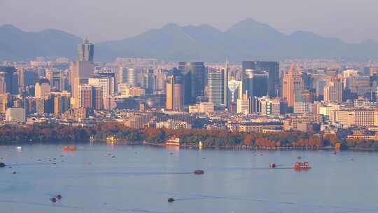 杭州西湖湖滨城市建筑风景