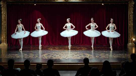 舞台上的芭蕾舞女演员表演