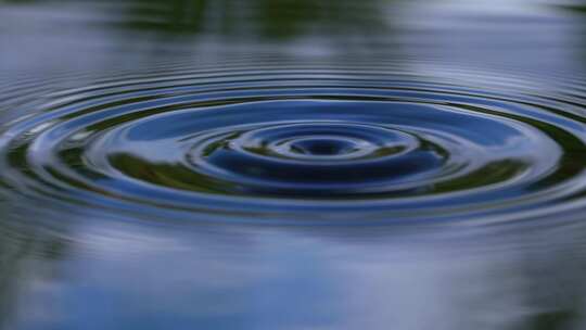 水滴滴入水面产生波纹慢动作