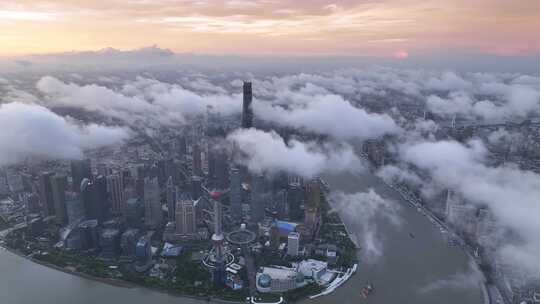 上海 陆家嘴 上海中心高空俯瞰 上海航拍