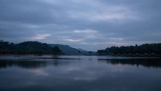 东莞同沙生态公园夜景湖光山色风光延时