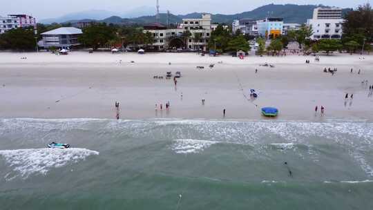 槟城岛海滩无人机海滩兰卡威岛