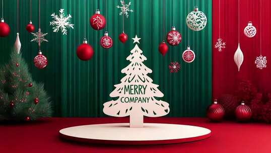 雪花圣诞树圣诞节新年节日气氛