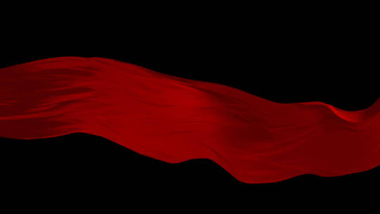 【原创带通道】红色党政绸带飘动