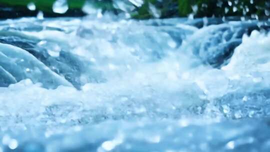 溅水特写水花激流水流