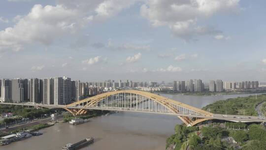 广东省佛山市顺德区乐从镇东平大桥航拍视频素材模板下载