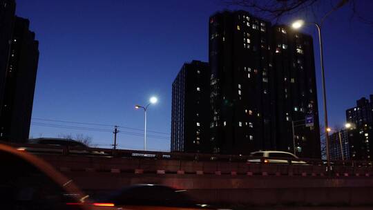 春节花灯节日气氛霓虹灯城市夜景