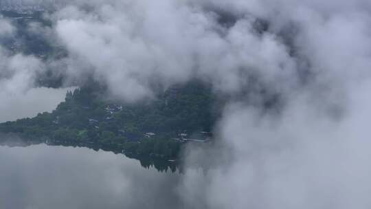 西湖云海山川森林云大山风景云海云雾山水