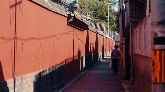 北京白塔寺古建筑光影慢门风景