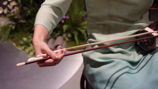 中式乐器二胡演奏视频素材模板下载