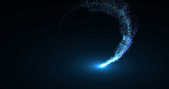 蓝色粒子光线路径动画
