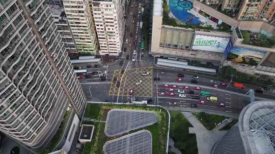 香港尖沙咀中港城航拍视频素材模板下载