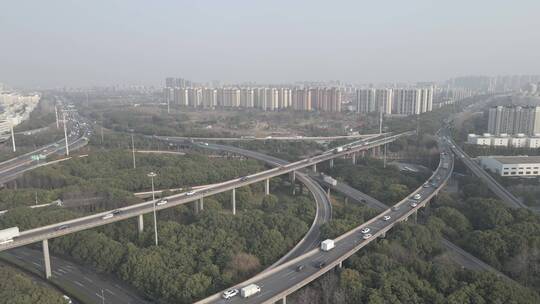 上海莘庄立交高架桥4K航拍原素材4