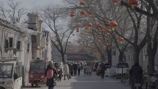 北京街头年味  胡同新年氛围