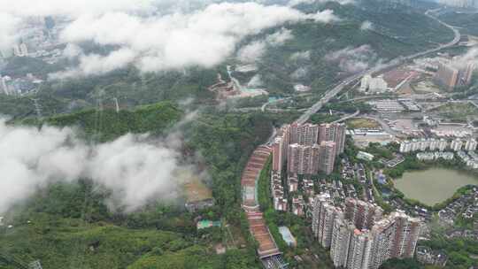 深圳龙岗区龙华区平流雾云海视频素材模板下载