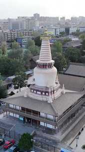 竖屏航拍甘肃张掖大佛寺土塔