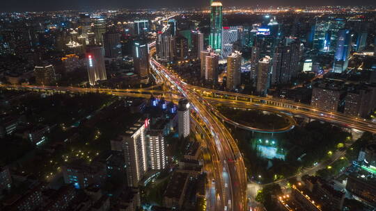 上海延安西路立交夜景延时