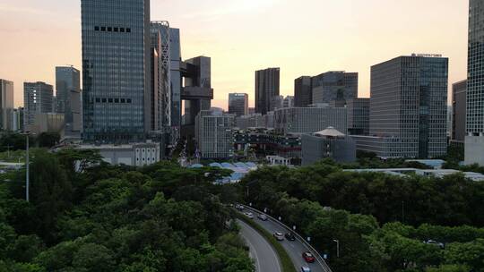 航拍深圳市软件产业基地夜景