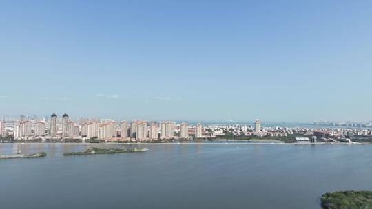 厦门城市风光航拍集美学村大景集美新城风景