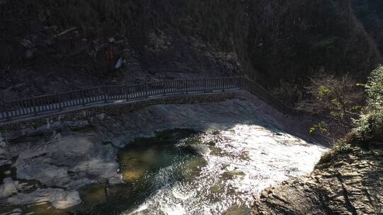 航拍浙江绍兴五泄景区