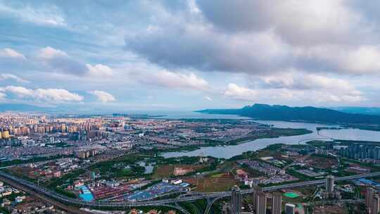 昆明明波雨后滇池4k航拍延时01视频素材模板下载