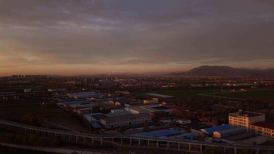 航拍 初冬 秋天 北方 大景 空境