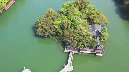航拍桂林湖心岛