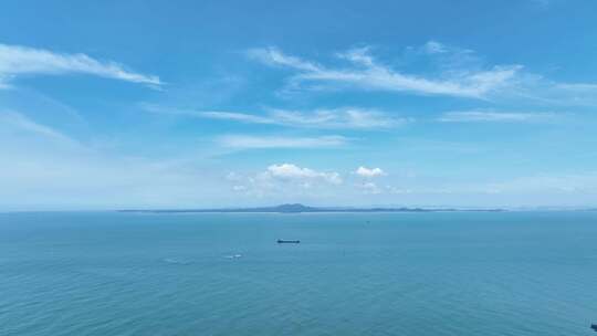 大海航拍金门岛远景航拍海岛风景远眺金门