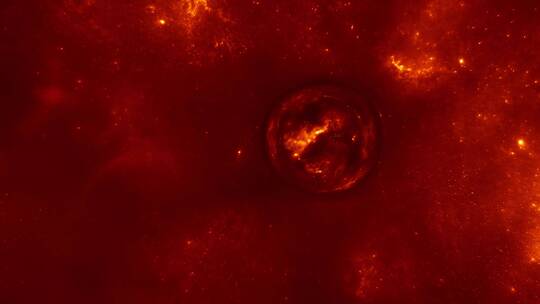 太空银河系红色的星星视频素材模板下载