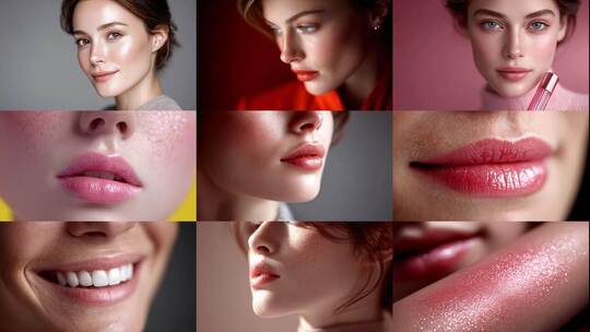 嘴唇 红唇 唇彩水润红唇绽放迷人魅力高清在线视频素材下载