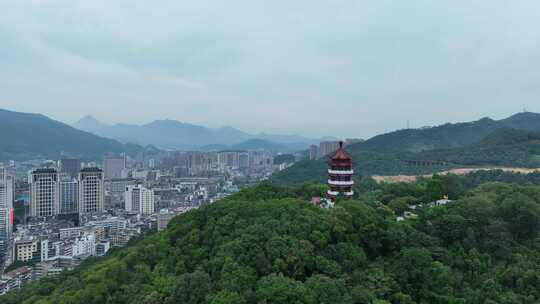 三明市麒麟山公园航拍麒麟山公园鸟瞰