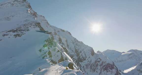 基茨斯坦霍恩，站立，悬崖，雪