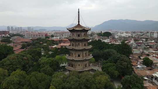 航拍福建泉州西街开元寺