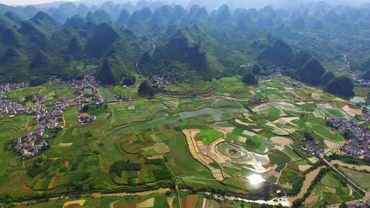 贵州黔西南兴义万峰林景区田园风光风景航拍