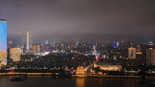 【合集】长沙杜甫江阁夜景航拍