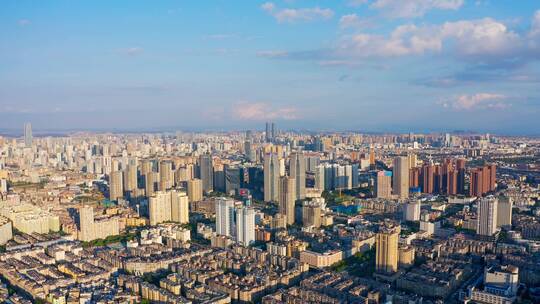 昆明二环西路高新科技广场楼顶航拍昆明全景