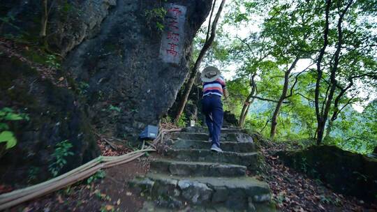 阳朔公园里的登山古道视频素材模板下载