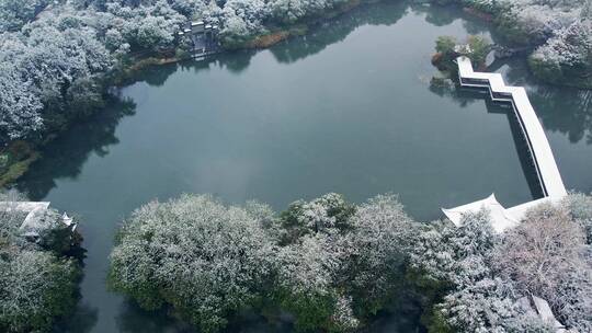 杭州西湖浴鹄湾雪景视频素材模板下载