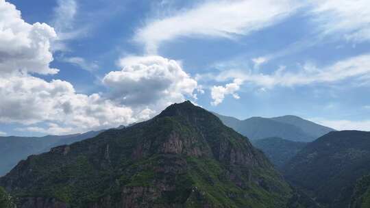 航拍小五台山金河口景区 河北蔚县原始森林