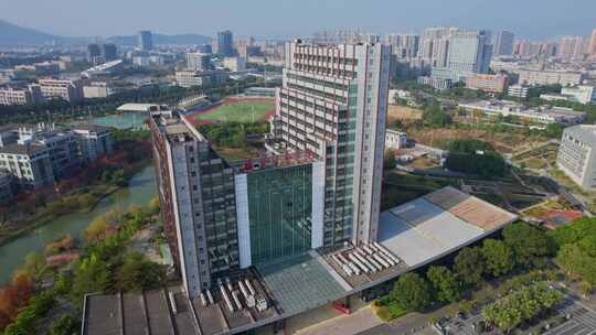 航拍福建江夏学院景观