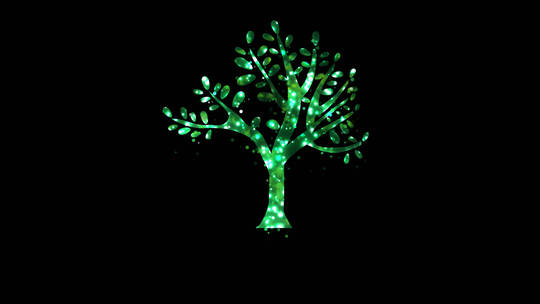 环保绿色粒子树视频带通道