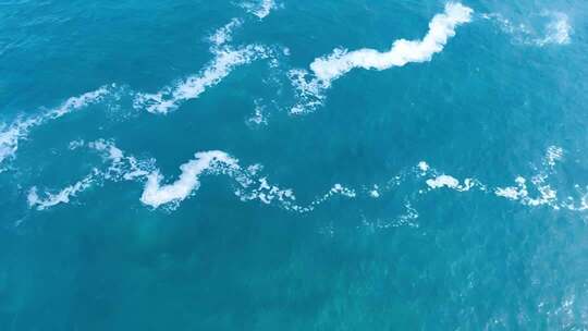俯拍海面海浪素材