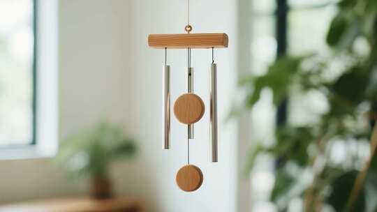 室内与室外风铃装饰的诗意空间