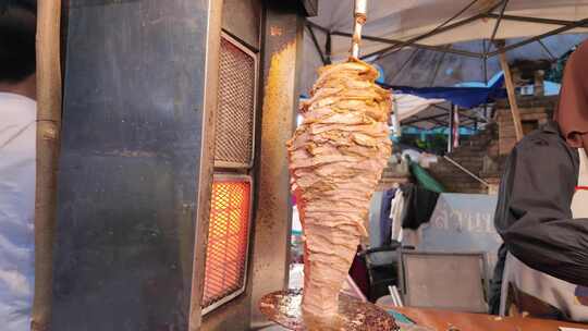 泰国清迈小吃摊煎饼制作过程