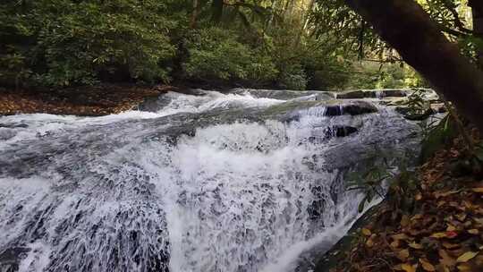 山间树林瀑布流水