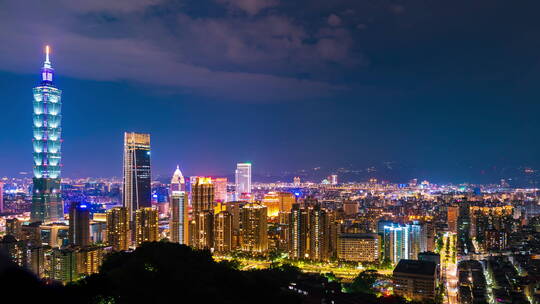 台北城市夜景航拍视频素材模板下载